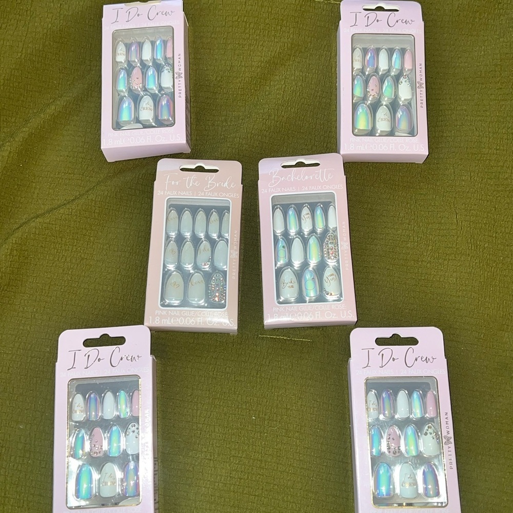 Bachelorette party press on nails bundle of 6 (I do crew nails)
